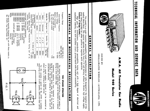 940 series; Amalgamated Wireless (ID = 2590307) Car Radio