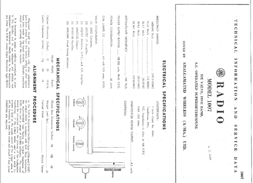 AWA 1007 Ch=C77; Amalgamated Wireless (ID = 2351638) Radio