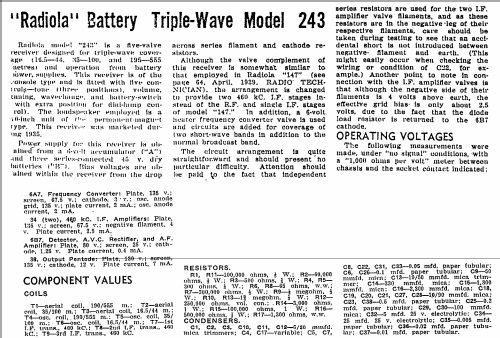 Radiola 243; Amalgamated Wireless (ID = 2074027) Radio