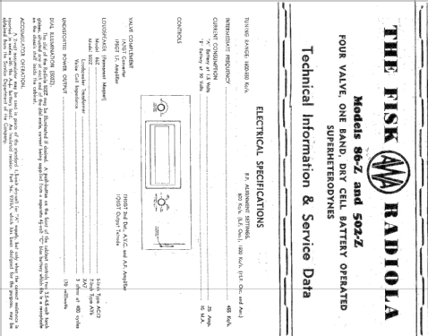 Radiola 86Z; Amalgamated Wireless (ID = 2383437) Radio