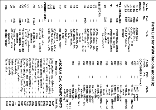 Radiola 92; Amalgamated Wireless (ID = 747617) Radio