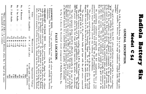 Radiola Battery 6 C54; Amalgamated Wireless (ID = 2151143) Radio