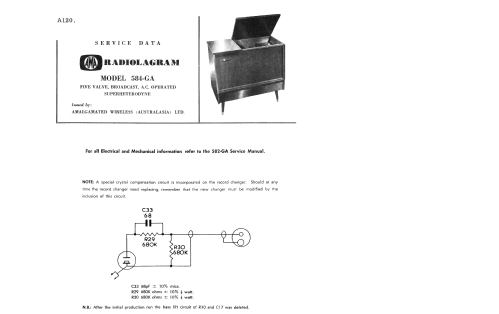 Radiolagram 584GA; Amalgamated Wireless (ID = 2213497) Radio