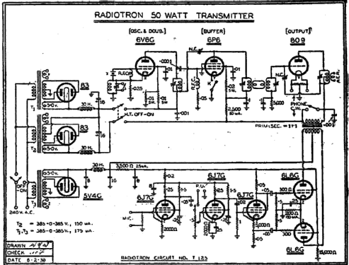 Radiotron 50 Watt Transmitter T-125; Amalgamated Wireless (ID = 2253646) Commercial Tr