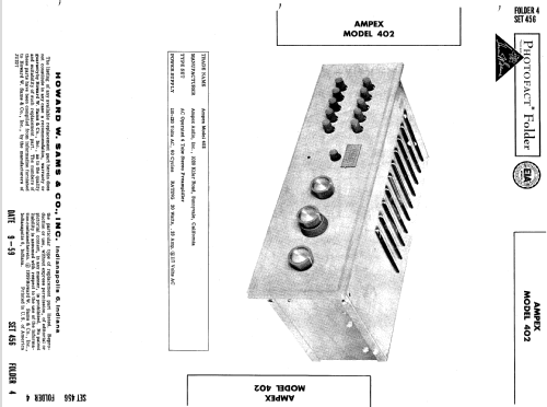 Audio Control Center 402; Ampex; San Carlos, (ID = 599719) Ampl/Mixer