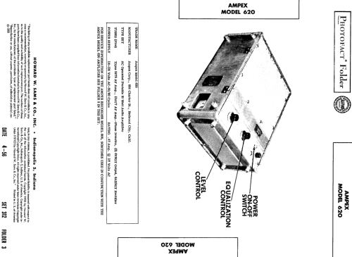 Portable Amplifier-Speaker 620; Ampex; San Carlos, (ID = 475413) Ampl/Mixer