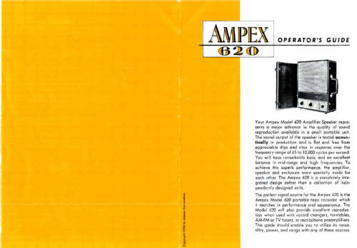 Portable Amplifier-Speaker 620; Ampex; San Carlos, (ID = 475414) Ampl/Mixer