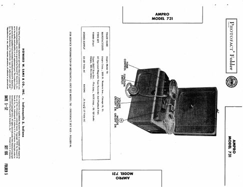 Magnetic Tape Recorder 731; Ampro Corp.; Chicago (ID = 433861) R-Player