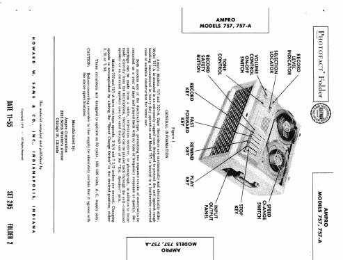 Tape Recorder 757; Ampro Corp.; Chicago (ID = 434753) R-Player