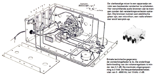 4-kanalige microfoon-gitaar mixer ontwerp 31-1; Amroh NV Radio (ID = 1401670) Ampl/Mixer