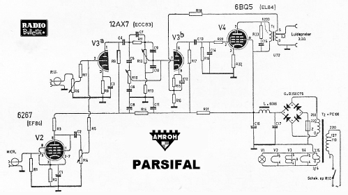 Grammofoon/microfoonversterker Parsifal ; Amroh NV Radio (ID = 2349354) Ampl/Mixer