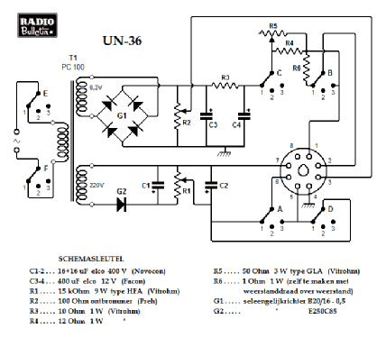 Voedingsapparaat voor batterij-ontvanger UN-36; Amroh NV Radio (ID = 2143264) Fuente-Al