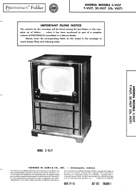 2C-VL17 Ch= VL17; Andrea Radio Corp.; (ID = 2984382) Television