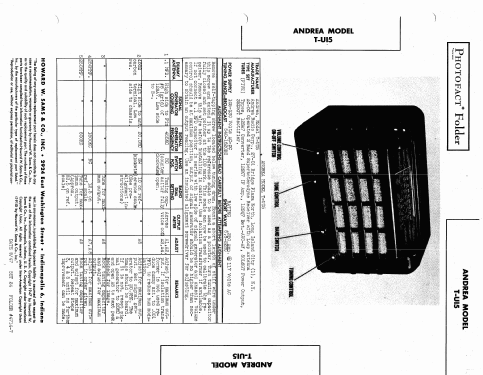 T-U15 ; Andrea Radio Corp.; (ID = 434791) Radio