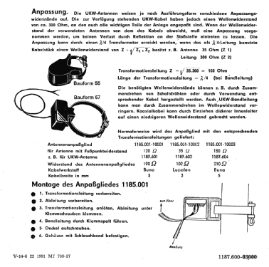 Antennen-Anpassglied 1185.001; Antennenwerke Bad (ID = 1704050) Antenna