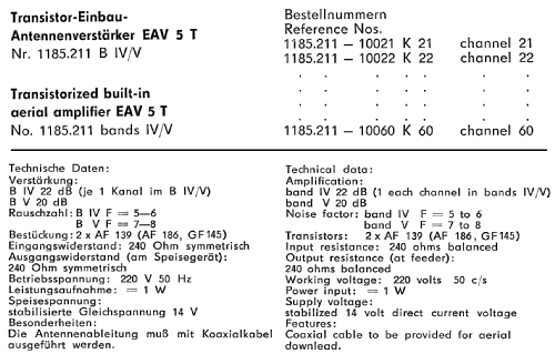 Antennenverstärker EAV5T; Antennenwerke Bad (ID = 1336582) RF-Ampl.