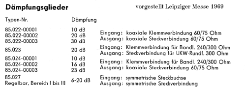 Dämpfungsglied 85.022 ; Antennenwerke Bad (ID = 1700847) Misc