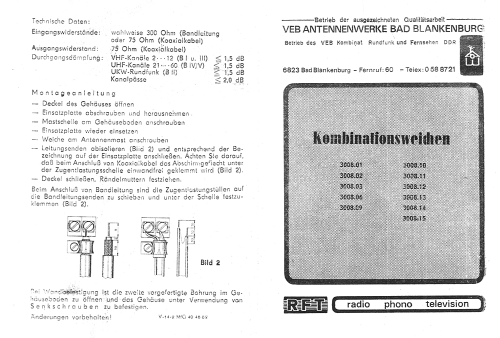 Kombinationsantennenweiche 3008.12; Antennenwerke Bad (ID = 1916128) Antenna