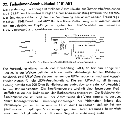 Teilnehmer-Anschlusskabel 1181.981; Antennenwerke Bad (ID = 1427567) Misc