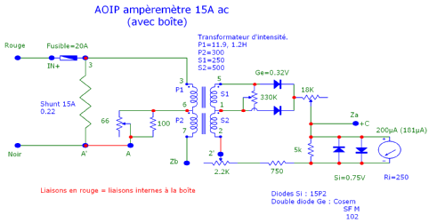 Ampèremètre 15A ac; AOIP, AOP A.O.I.P., (ID = 1903366) Equipment
