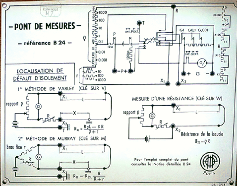 Pont de Wheatstone B24; AOIP, AOP A.O.I.P., (ID = 1247417) Ausrüstung