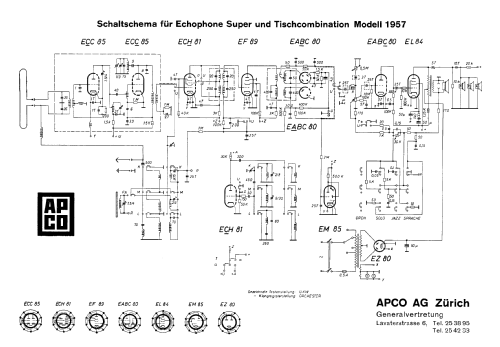 Echophone Tischcombi Modell 1957; Echophone, Marke ab (ID = 2569117) Radio