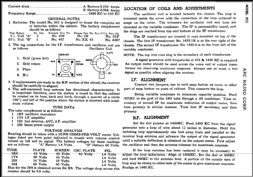 601 ; Arc Radio Corp.; New (ID = 417707) Radio