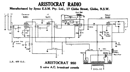 950; Aristocrat, Syme E.S (ID = 761076) Radio