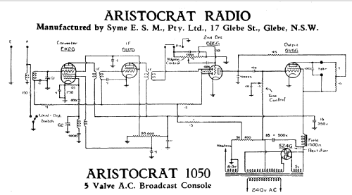 1050; Aristocrat, Syme E.S (ID = 2255454) Radio