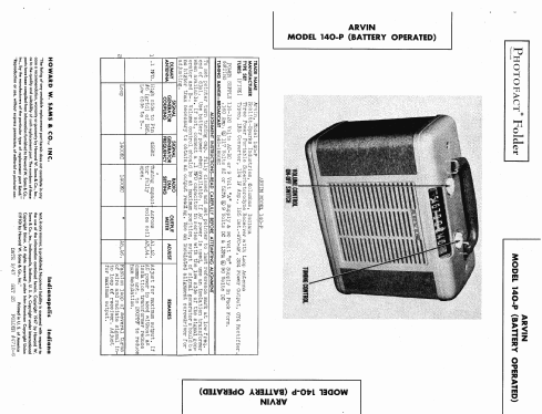 140-P Ch= RE-209; Arvin, brand of (ID = 437808) Radio