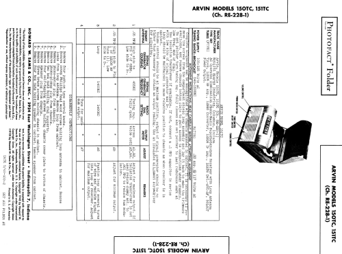 150TC Ch= RE-228-1; Arvin, brand of (ID = 974545) Radio