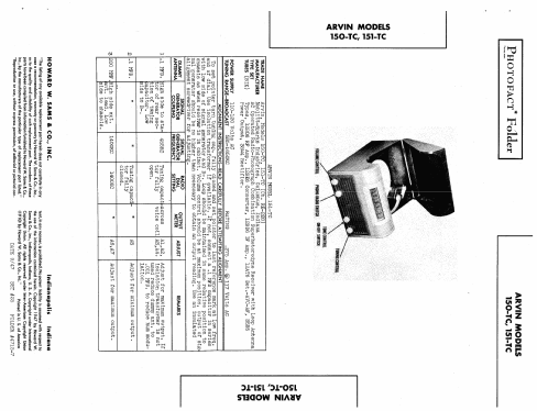 151-TC Ch= RE-228; Arvin, brand of (ID = 437822) Radio