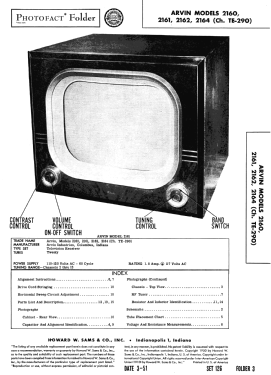 2164 Ch= TE-290; Arvin, brand of (ID = 2868983) Television