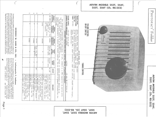 253T Ch= RE-252; Arvin, brand of (ID = 1462543) Radio