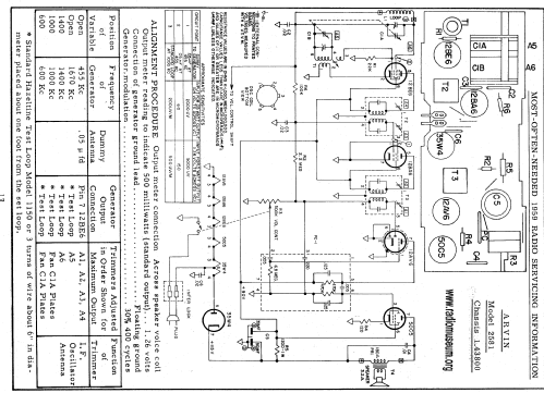 Arvin 2581 Ch= 1.43800; Arvin, brand of (ID = 55857) Radio