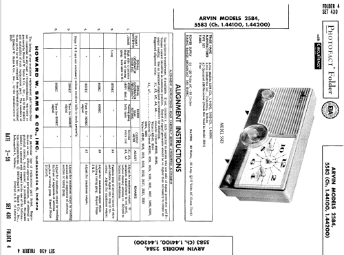 2584 Ch= 1.44100; Arvin, brand of (ID = 708613) Radio