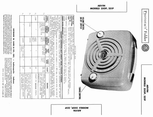 350P Ch= RE-267; Arvin, brand of (ID = 437941) Radio