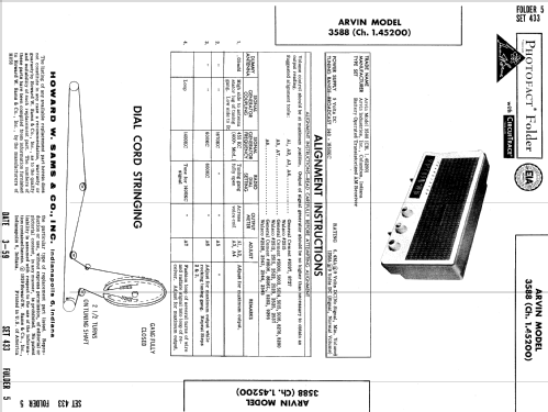 3588 Ch= 1.45200; Arvin, brand of (ID = 644350) Radio