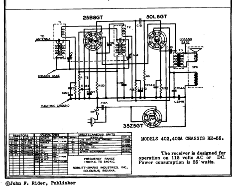 402A Ch= RE-55; Arvin, brand of (ID = 275768) Radio