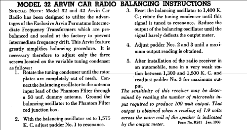 42 ; Arvin, brand of (ID = 429716) Car Radio