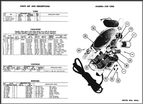 444A Ch= RE-200; Arvin, brand of (ID = 474100) Radio