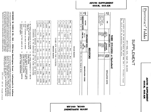 444AM Ch= RE200M; Arvin, brand of (ID = 873465) Radio