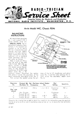 44C Ch= RE46; Arvin, brand of (ID = 2817450) Car Radio