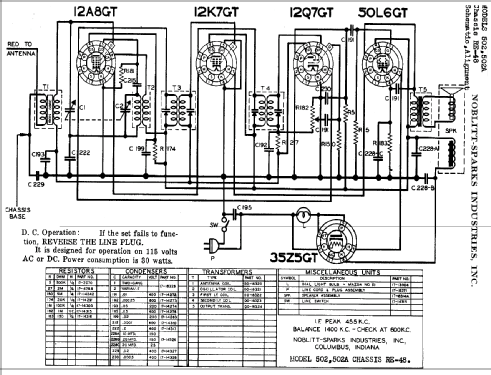 502A Ch= RE-48; Arvin, brand of (ID = 430155) Radio