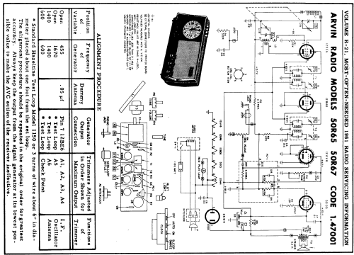 50R65 Ch= 1.47001; Arvin, brand of (ID = 142922) Radio