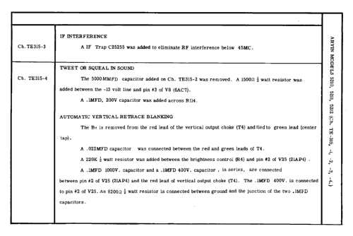 5211 Ch= TE315; Arvin, brand of (ID = 3101371) Television