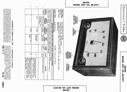 551T Stradivara Ch= RE-297; Arvin, brand of (ID = 426663) Radio