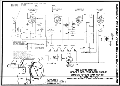 552N Ch= RE-231; Arvin, brand of (ID = 90696) Radio