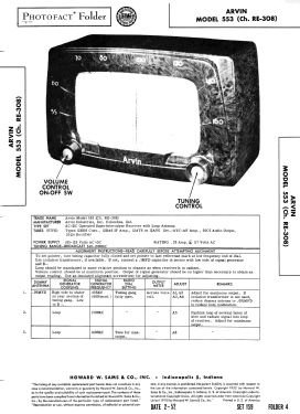 553 Ch= RE-308; Arvin, brand of (ID = 3018198) Télévision