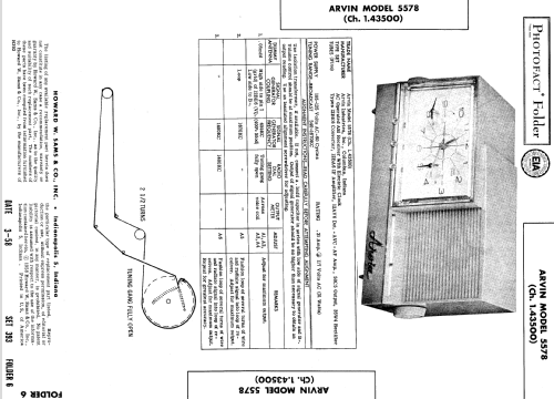 5578 Ch= 1.43500; Arvin, brand of (ID = 552989) Radio